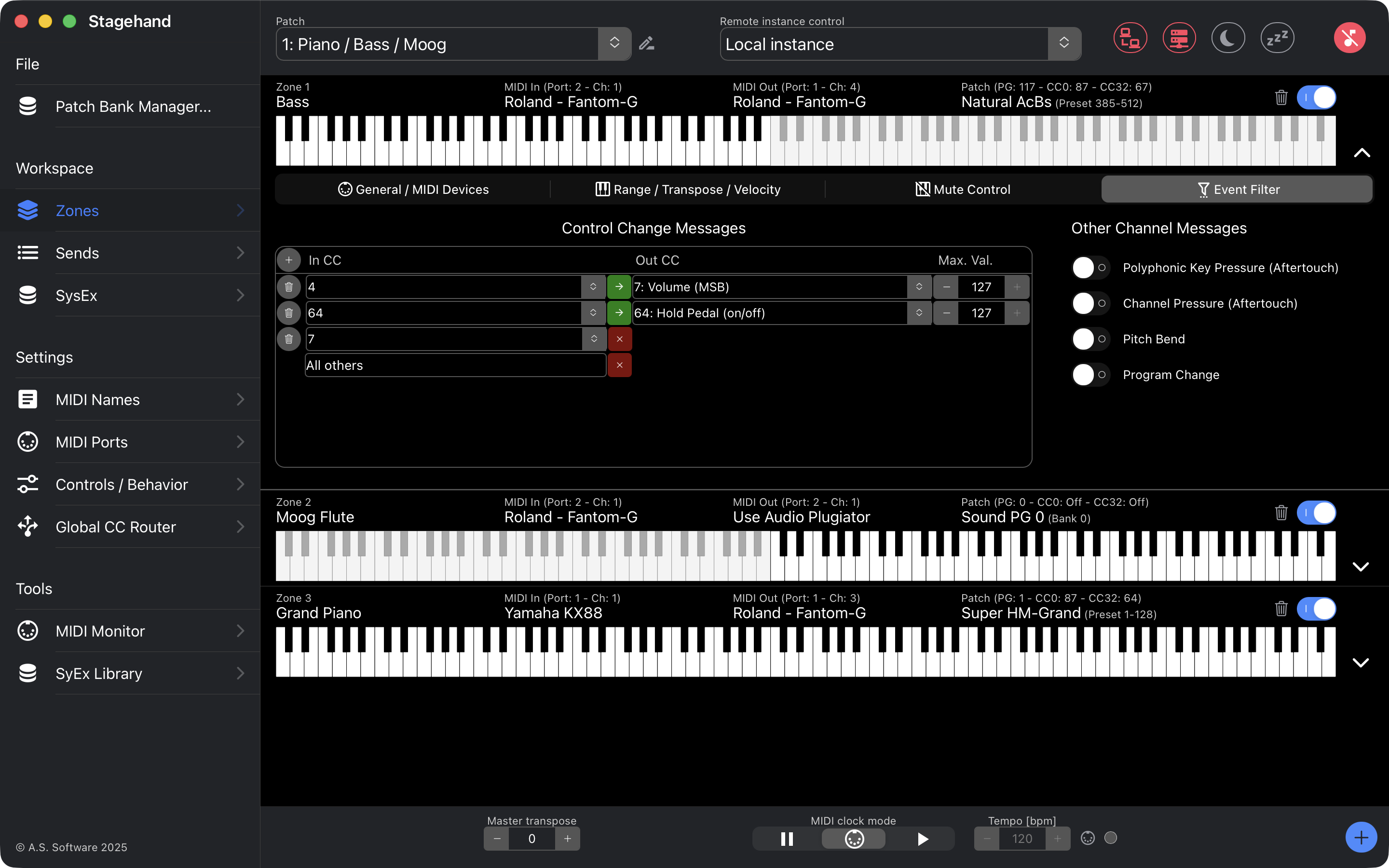Stagehand MIDI Master Screenshot